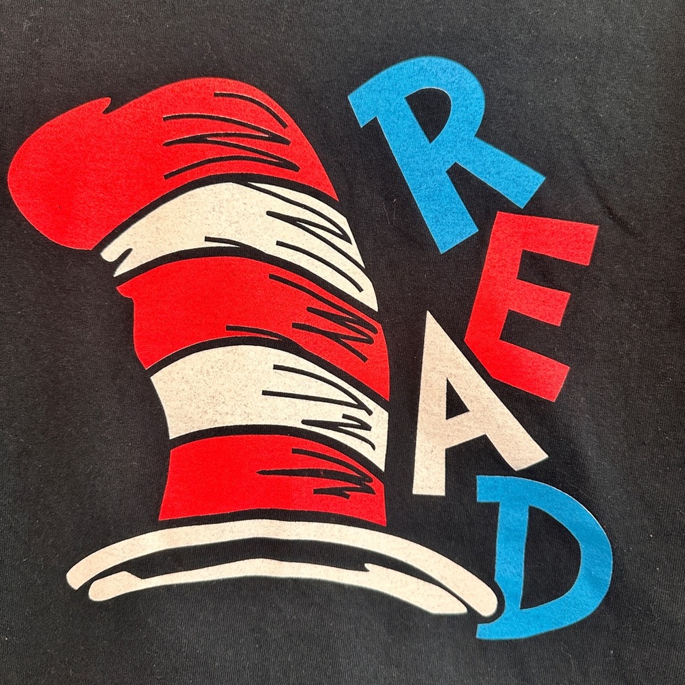 Gildan Black Tee with Red and Blue Graphic - Picture 2 of 3